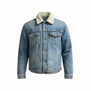 Vintage Jean Jacket with a Sherpa Collar